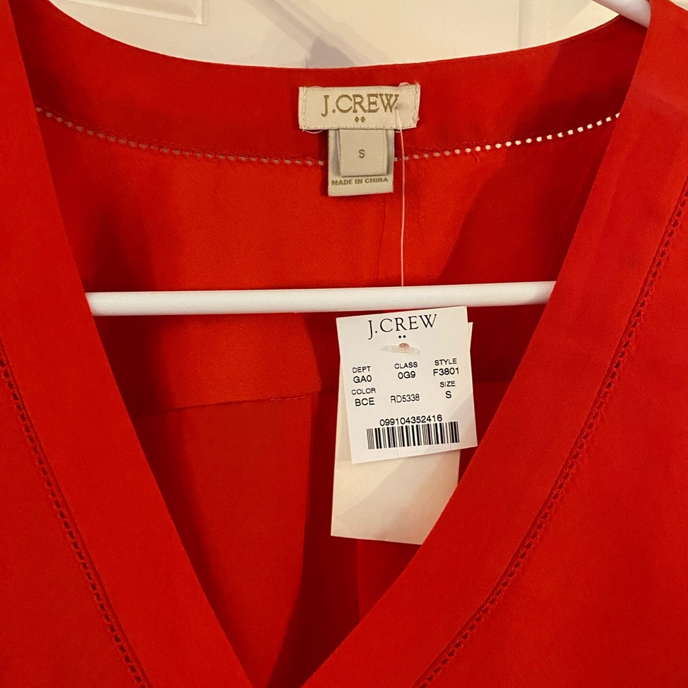 J Crew red blouse